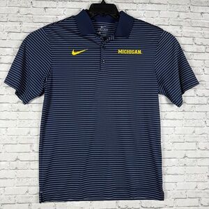 Nike Dr-Fit Men's Blue Striped Michigan Polo Shirt